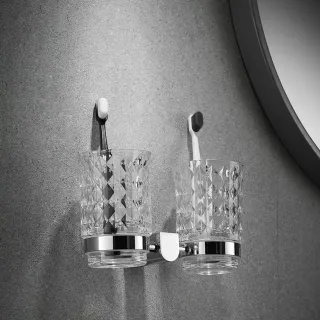 Стакан двойной для ванной комнаты Rose RG1722 хром